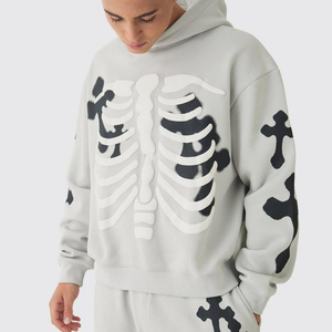 Ensemble de survêtement polaire hiver hip-hop écoresponsable imprimé animal homme femme 2 pièces avec sweat à capuche à cordon et pantalon de jogging 100% coton coupe ample - Product Image 6