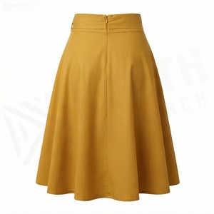 High Waist A-Line Satin Skirt With <b>Bow</b> Tie Elegant Knee-Length Solid Color Women's Skirt All Seasons Woven Fabric - Product Image 2