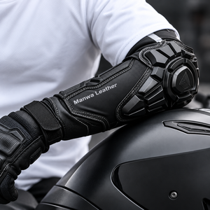Protections de coudes pour moto en cuir Manwa, coque rigide, protection renforcée, fermeture auto-agrippante, prix avantageux, best-seller - Product Image 6