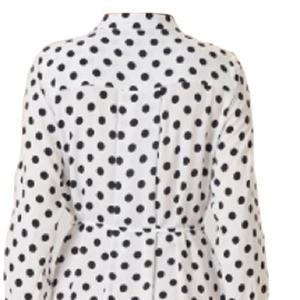 Chemisier Tunique Femme Imprimé Pois Entiers Manches Longues Col Rond Coton Coupe Ample Décontractée Grande Taille Idéal Été - Product Image 6