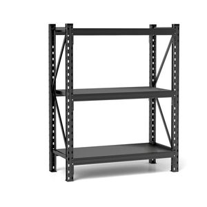 67\"W X 19.7\"D X 63\"H Heavy Duty Black Steel 3-Tier Industrial <b>Shelving</b> Rack <b>Adjustable</b> 63in <b>Unit</b> Requires Assembly - Product Image 4
