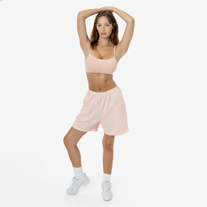 Shorts de sport vintage pour femmes, respirants, écologiques, effet délavé, sexy, en coton French Terry de haute qualité, logo personnalisé pour femmes - Product Image 3