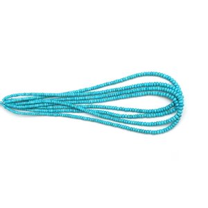 Perles Rondelles Turquoise Sleeping Beauty Arizona 3-6mm, Pierres Précieuses Naturelles en Fil, pour la Fabrication de Bijoux, Vente en Gros - Product Image 2