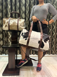 กระเป๋าเดินทางหนังวัวแท้สไตล์วินเทจ กระเป๋าเดินทางแบบถือสำหรับค้างคืน กระเป๋าหนังสำหรับตั้งแคมป์และเดินป่า กระเป๋าถือทำมือสำหรับเดินทางช่วงสุดสัปดาห์ สำหรับผู้ชายและผู้หญิง - Product Image 6