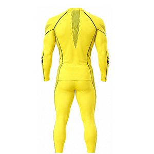 Ensemble de survêtement de compression pour hommes, séchage rapide, anti-humidité, haut à manches longues et leggings pour fitness, course à pied, entraînement - Product Image 5
