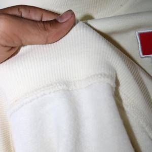 CL 16 CREAM Mock Neck Sweatshirt 100% Cotton <b>RED</b> Applique Embroidery wide neck Sweatshirt CLUSH SPORTS - Product Image 5