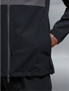 Ensemble survêtement coupe-vent color block, veste et pantalon imperméables, séchage rapide, vêtements de sport d'extérieur en nylon pour homme - Product Image 4