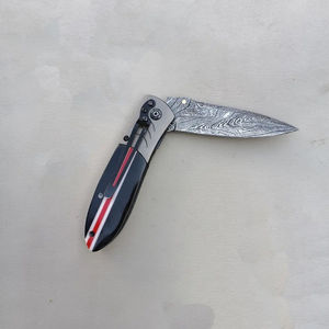 มีดพกเหล็กดามัสกัสทำมือแบบกำหนดเองจาก Burraq DIY Industrial OEM ขนาด 8 นิ้ว พร้อมปลอกหนัง ของขวัญวันครบรอบ ของขวัญสำหรับเพื่อนเจ้าบ่าว - Product Image 6