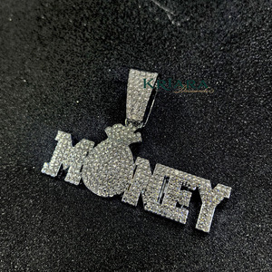 Colgante de Plata 925 Chapado en Oro con Letra de Moissanita para Hombre, Joyería Hip Hop para Uso Diario - Product Image 4