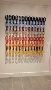 Grande sculpture colorée en résine époxy transparente, faite à la main, motif maillons de chaîne, décoration murale, projets DIY, séparateur de pièce ange - Product Image 4