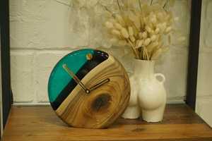 Wooden <b>Desk</b> Table <b>Clocks</b> With Marble Piece Analog With Minimalist Design for Living Room Bedroom With Customized Color and Sizes - Product Image 5