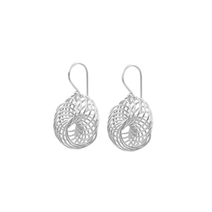 <b>Silver</b> Spiral Circle Drop <b>Earrings</b> Brass Geometric Wire Design <b>Dangle</b> <b>Earrings</b> for Women Fashion Jewelry for Wedding and Gifts - Product Image 2