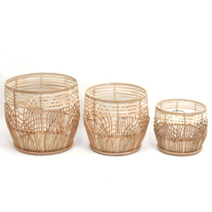 Maceta de ratán de varios tamaños, soporte para plantas, macetas trenzadas a mano de la mejor calidad, decoraciones para fiestas en el jardín - Product Image 1