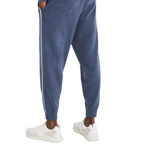 Pantalones Deportivos de Algodón Azul para Hombre con Franja Lateral, Cintura Elástica con Cordón, Estilo Casual para Otoño - Product Image 3