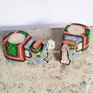 Theperfectbazaar Juego de 2 Diyas de Madera con Diseño de Elefante, Decoración para el Hogar - Product Image 2