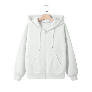 Sweat à capuche zippé pour homme, hiver, manches longues, décontracté, avec poches avant, poignets et ourlet côtelés, doux, chaud, streetwear, uni, lavable en machine - Product Image 1