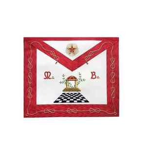 Delantal de Regalia de los Caballeros Templarios, Bordado en Negro, con Flecos Dorados, para Ceremonias Masónicas - Product Image 2