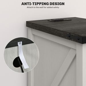 Tavolino da Salotto in Stile Rustico Bianco Anticato con Vano Portaoggetti, Stazione di Ricarica e Porte USB - Product Image 6