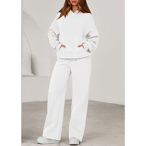 Conjunto de Sudadera con Capucha y Pantalones de Felpa Extra Grandes para Mujer, Chándal Informal de Invierno de Dos Piezas, Ropa de Salón, Estilo Urbano Moderno - Product Image 2
