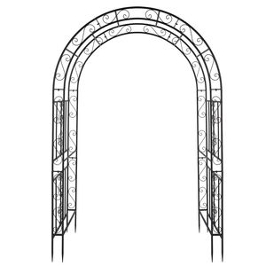 Arco in Ferro Battuto Nero a Doppio Strato 134*59*213cm, Recinzione e Cancello Decorativo - Product Image 5