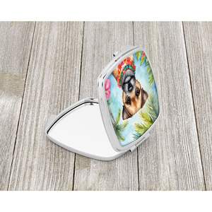 Espejo de maquillaje de viaje compacto Border Terrier Luau, regalo de diseño de mano plegable portátil para mujeres y niñas - Product Image 2