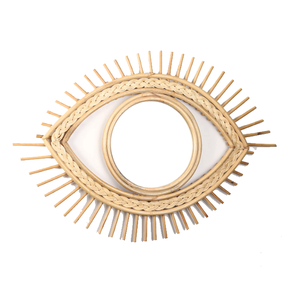 Vietnam Modern Rattan Floral Round <b>Mirror</b> Handmade <b>Wall</b> Decor - Product Image 1