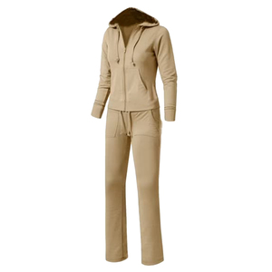 Premium Quality Two Piece Women's Winter Hooded Breathable 2-Piece Tracksuits Set Casual Full-Zip Athletic Sports Jogging - Product Image 1