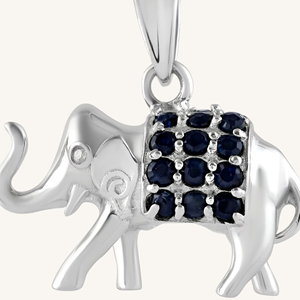 Colgante de Diamante y Zafiro Azul en Plata de Ley 92.5 KLSP-50494 - Product Image 4