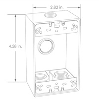 Single Gang Gray Die Cast Aluminum Weatherproof Outlet Box 18 Cubic Inch Capacity U.S. Canadian Electronic Instrument Enclosure