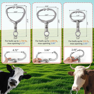Carbon Steel Bull <b>Nose</b> Ring Heavy Duty Cattle <b>Nose</b> Ring Livestock Handling Tool Rust Resistant Steel Strong Durable Easy - Product Image 3