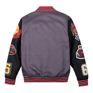 Veste universitaire personnalisée avec broderie et patchwork, col rabattu, style streetwear automne, matière de qualité supérieure, veste unisexe - Product Image 2