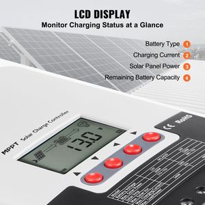 Regolatore di Carica Solare MPPT 100A 12V/24V con Display LCD, Ingresso DC Automatico e Sensore di Temperatura - Product Image 4