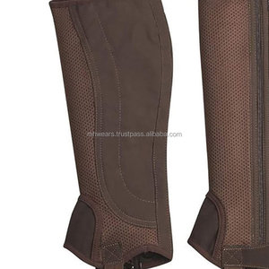 MH Custom Horse <b>Riding</b> Half <b>Chaps</b> Premium Leather Equestrian Gaiters Horse Rider Leg Covers - Product Image 2