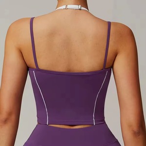 Women Halter <b>Square</b> <b>Neck</b> Sports <b>Tank</b> <b>Top</b> with Built in Bra High Elastic Quick Dry Breathable Yoga Gym Workout Crop <b>Top</b> - Product Image 6