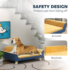 Canapé-lit pour chien orange avec coussin moelleux, housse lavable, patins antidérapants pour petits chiots, lit élégant pour petits chiens - Product Image 6