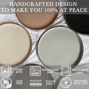 Assiette à dessert en céramique compacte de 8 pouces, finition brillante élégante et discrète, design empilable pour gagner de la place, idéale pour les pâtisseries et les friandises - Product Image 5