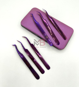 Nouvel ensemble de 6 pinces à cils durables en acier inoxydable avec pointe fine pour extensions de cils - Product Image 4