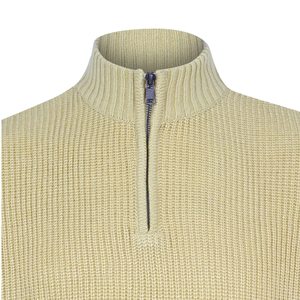 Pull en maille respirant à col montant mi-zippé pour homme, manches longues, chaud, décontracté, coupe régulière, doux, 100 % acrylique - Product Image 4