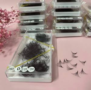 20D D/DD/CC/M/L Curl 0.03 0.05 Thickness Handmade Pointy Base Matte Black <b>Premade</b> <b>Fans</b> Eyelash Extensions Supplier Viet Nam - Product Image 6