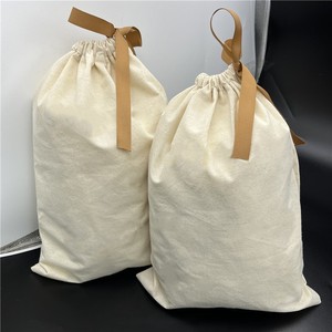 Printed Cotton Muslin Washable Adjustable Drawstring Bags Eco Friendly Reusable Storage Pouches White - Product Image 6