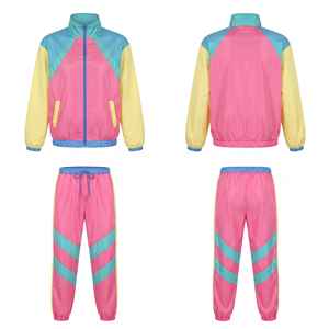 Ensemble de survêtement pour homme en nylon léger coupe ample avec veste zippée brodée et pantalon, deux pièces - Product Image 1
