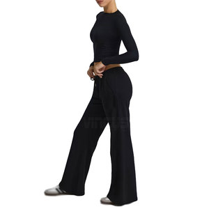Custom Made Design Breathable Eco-Friendly Women Flared Pants Unique Design Top Selling Flared Pants In Wholesale - Product Image 4