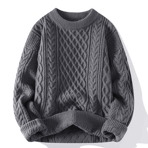 Suéteres de Hombre de Alta Calidad, Personalizados con Logotipo, de Algodón y Mohair, Holgados, Tejidos, con Diseño Jacquard - Product Image 2