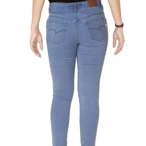 High Waist Skinny <b>Blue</b> Denim <b>Jeans</b> <b>Women</b> Full Length Casual Style <b>Light</b> Wash Spandex Cotton Blend Breathable Fit - Product Image 6