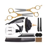 Ensemble de ciseaux de barbier professionnels en acier inoxydable japonais, manche ergonomique décalé, ciseaux à effiler les cheveux