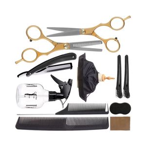 Professional Japanese Stainless Steel Barber Scissor Set Ergonomic Offset <b>Handle</b> Hair Thinning <b>Shears</b> 440C Steel - Product Image 2