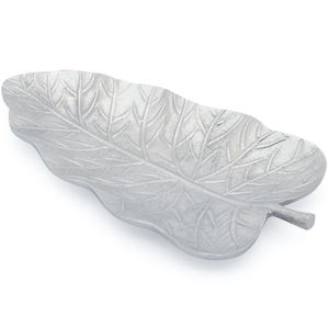 Plato Decorativo Hecho a Mano, Elegante, de Diseño Moderno, con Logotipo Personalizado, de Aluminio Niquelado, con Diseño de Hojas - Product Image 4