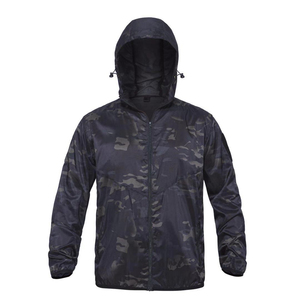 เสื้อแจ็คเก็ตกันลมสไตล์สปอร์ตสำหรับผู้ชาย สีน้ำเงิน มีฮู้ด ซิปหน้า น้ำหนักเบา เหมาะสำหรับกิจกรรมกลางแจ้งในฤดูใบไม้ผลิ ใส่ได้ในฤดูใบไม้ผลิ ทรงปกติ - Product Image 1