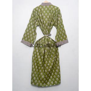 Lujosa y Suave Ropa de Dormir Informal de Algodón, Kimono Largo con Estampado Floral, Transpirable, para Todas las Temporadas, Regalo de Navidad Perfecto para Mujeres - Product Image 5