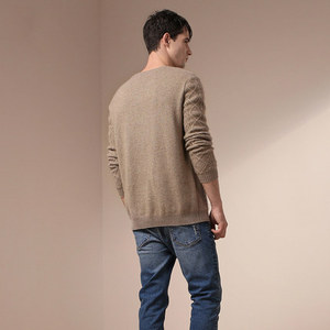 Men's <b>Crewneck</b> <b>Sweater</b> Solid Color Ribbed Sweatshirts Customizable Wholesale Oversized Casual - Product Image 2